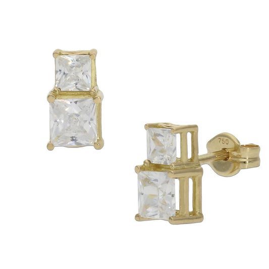 PENDIENTES ORO 18KL CIRCONITAS - P1309