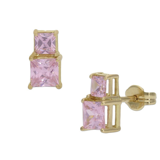 PENDIENTES ORO 18KL ROSA - P1310