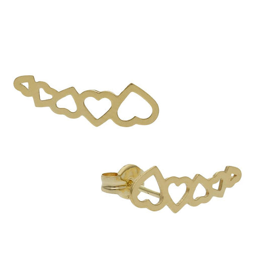 PENDIENTES ORO 18KL TREPADORES CORAZONES - P1341