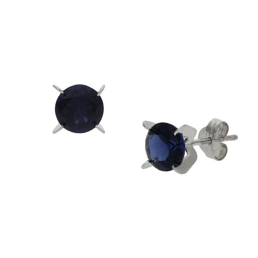 PENDIENTES ORO BLANCO 18KL AZUL - P1372