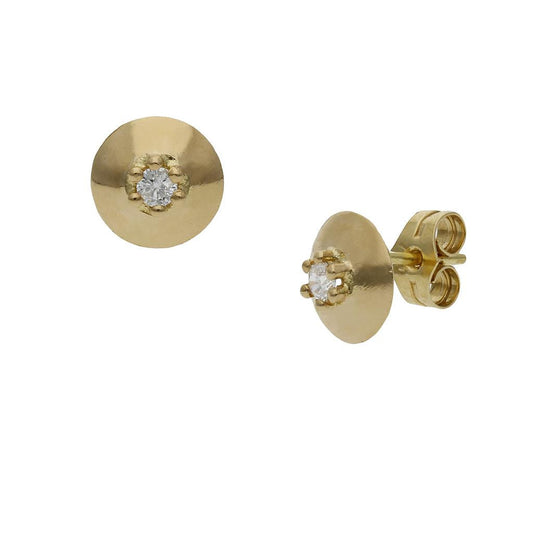 PENDIENTES ORO 18KL REDONDOS CIRCONITAS - 8MM - P1383