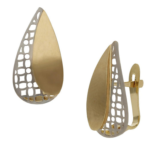 PENDIENTES ORO 18KL BICOLOR - 9x17mm - P1456