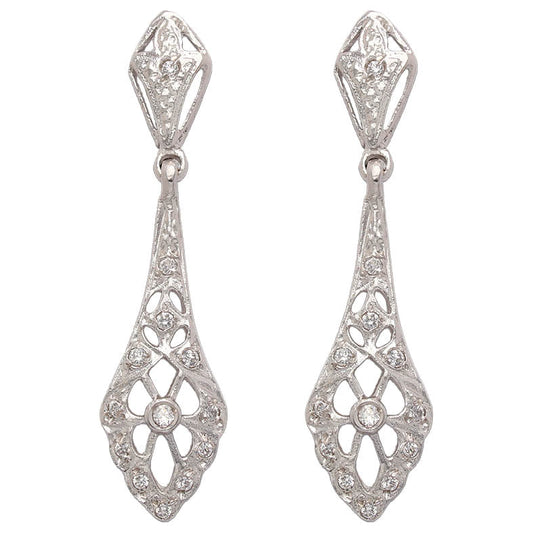 PENDIENTES ORO BLANCO 18KL CIRCONITAS - P5680
