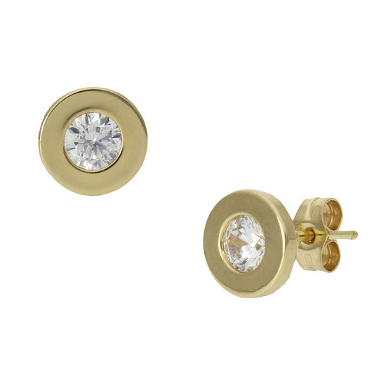 PENDIENTES ORO 18KL CHATON - 7.5MM - P971