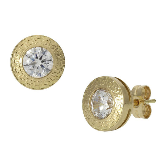 PENDIENTES ORO 18KL CHATON - 9MM - P974