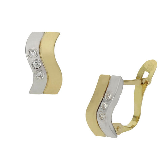 PENDIENTES ORO 18KL BICOLOR CIRCONITAS - P999