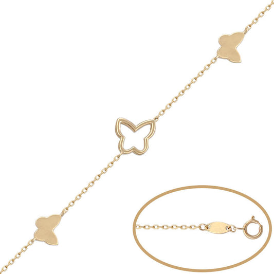 PULSERA ORO 18KL - 3 MARIPOSAS - PU1052