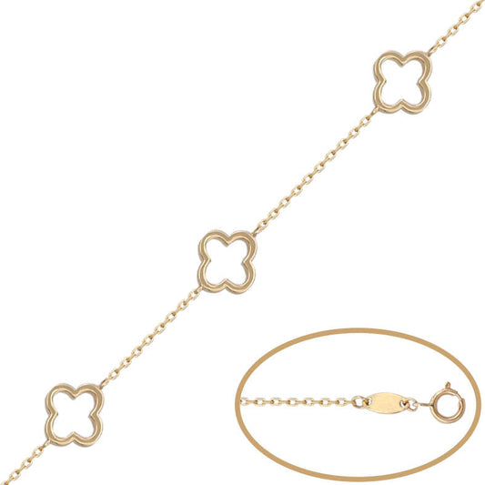 PULSERA ORO 18KL - 3 FLORES - PU1057