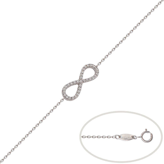 PULSERA ORO BLANCO 18KL INFINITO CIRCONI - PU1126