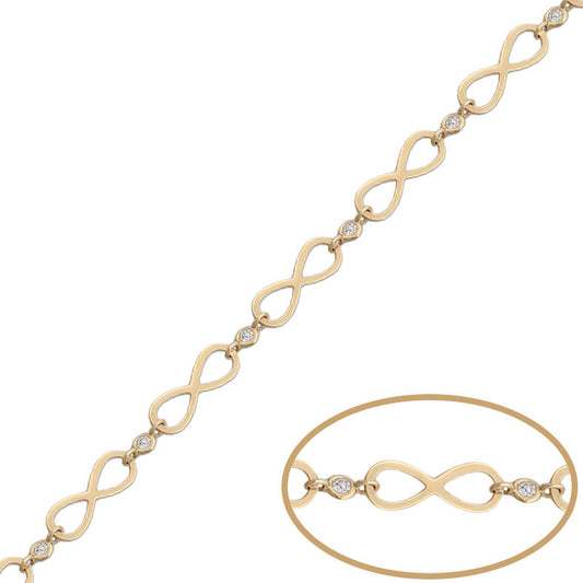 PULSERA ORO 18KL INFINITOS CIRCONITAS - PU1187