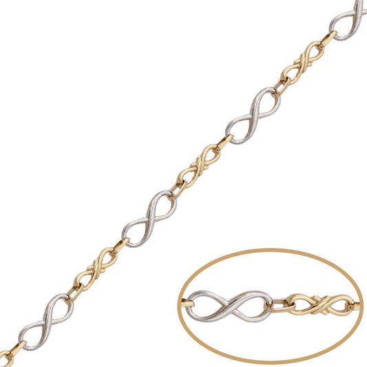 PULSERA ORO 18KL BICOLOR INFINITOS - PU1188