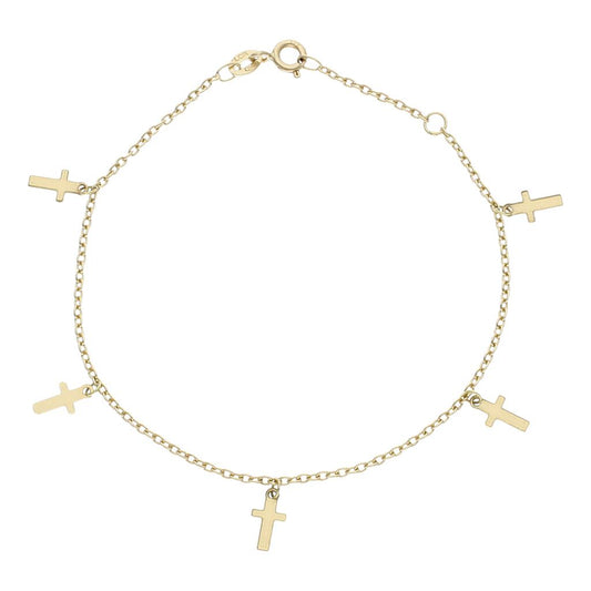PULSERA ORO 18KL MINI CHARMS CRUCES - PU1388