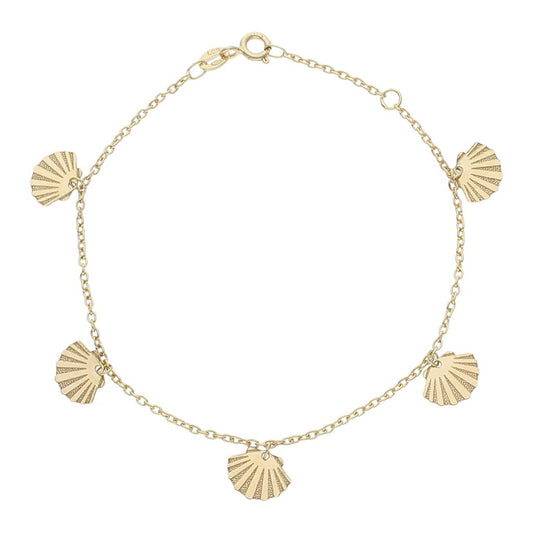 PULSERA ORO 18KL MINI CHARMS CONCHAS - PU1392