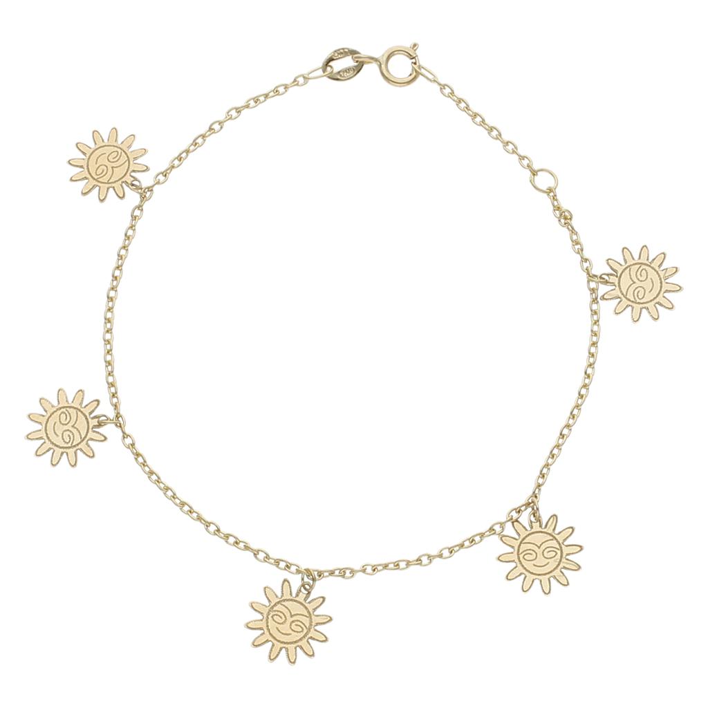 PULSERA ORO 18KL MINI CHARMS SOL - PU1393