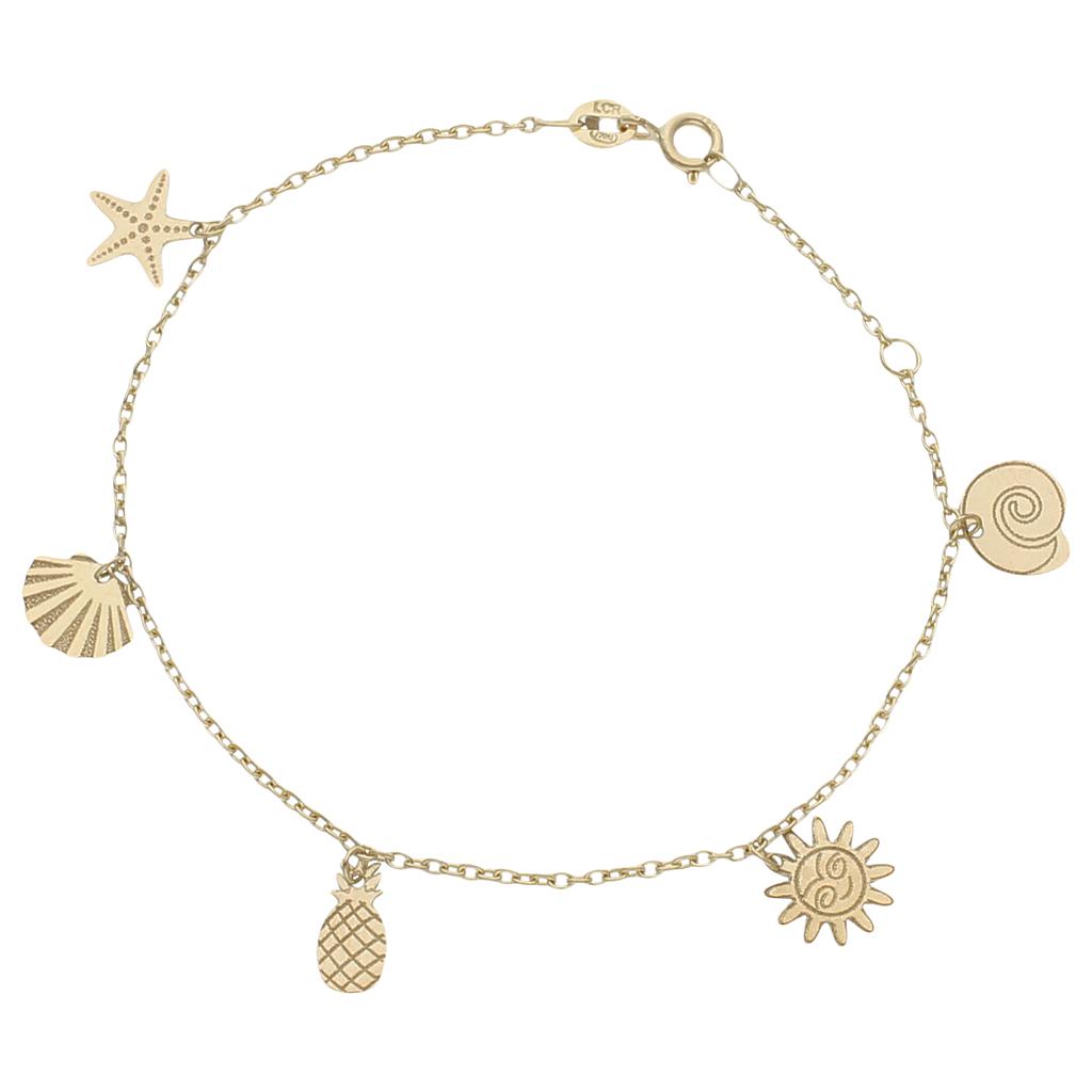 PULSERA ORO 18KL MINI CHARMS MIX - PU1396