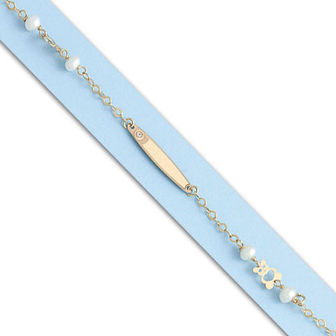 PULSERA ORO 18KL CIRCONITA + PERLAS - PU753