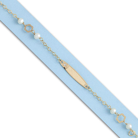 PULSERA ORO 18KL PERLA Y CIRCONITA - PU765
