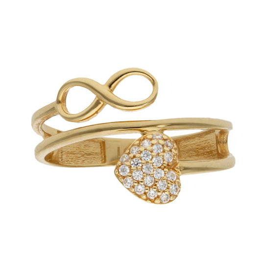 SORTIJA ORO 18KL CORAZON + INFINITO - S1013n10