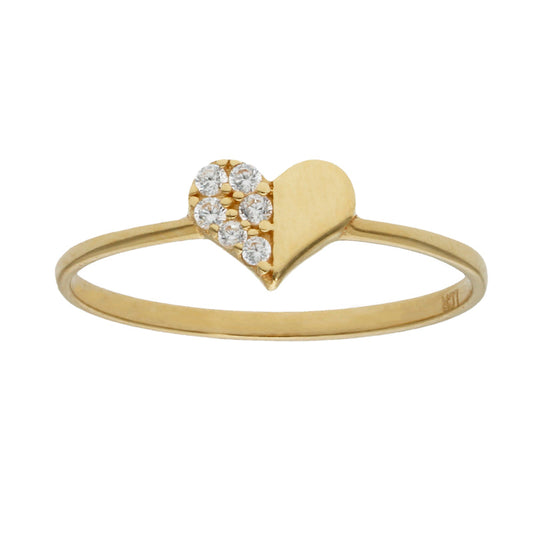 SORTIJA ORO 18KL CORAZON CIRCONITAS - S1016n10