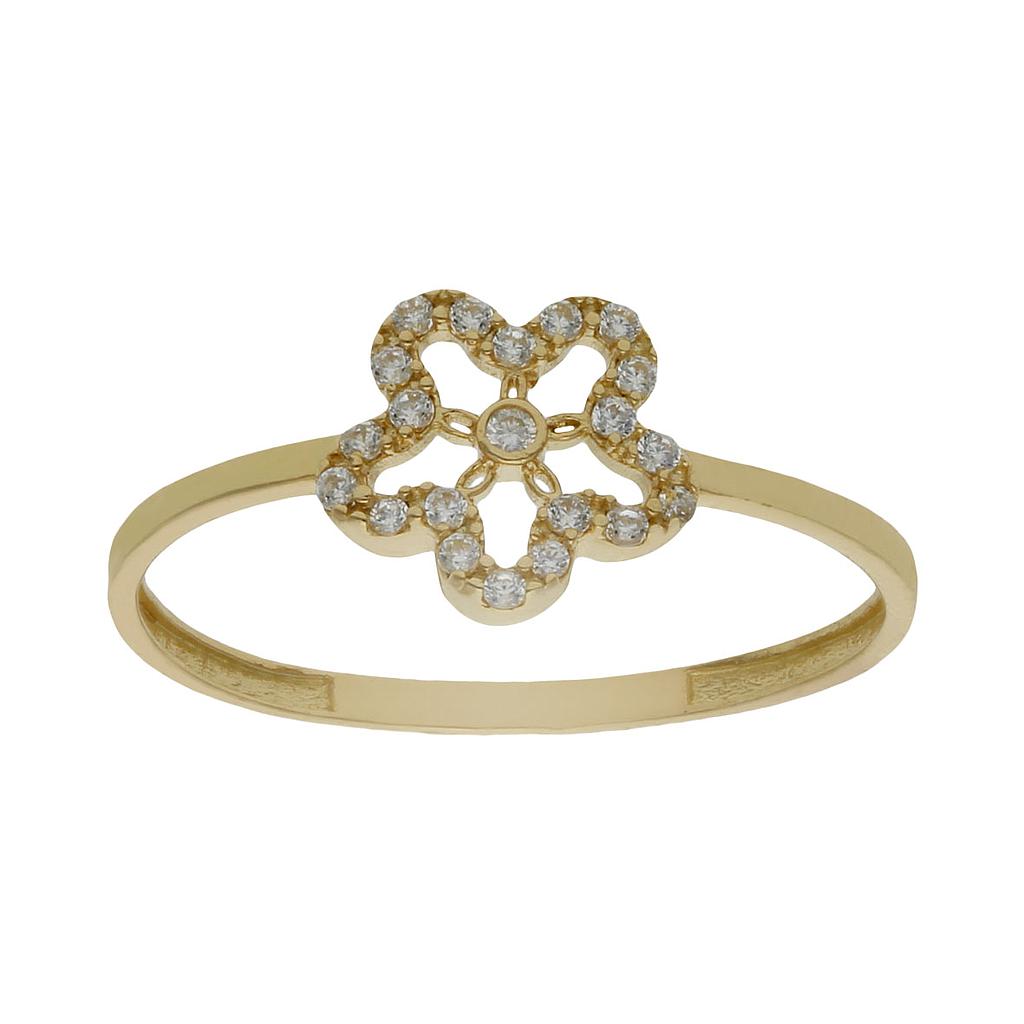 SORTIJA ORO 18KL FLOR CIRCONITAS - S1030n12