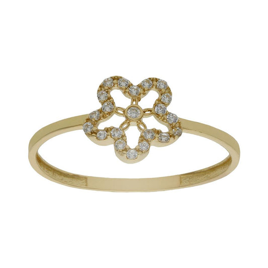 SORTIJA ORO 18KL FLOR CIRCONITAS - S1030n12