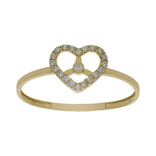 SORTIJA ORO 18KL CORAZON CIRCONITAS - S1031n12
