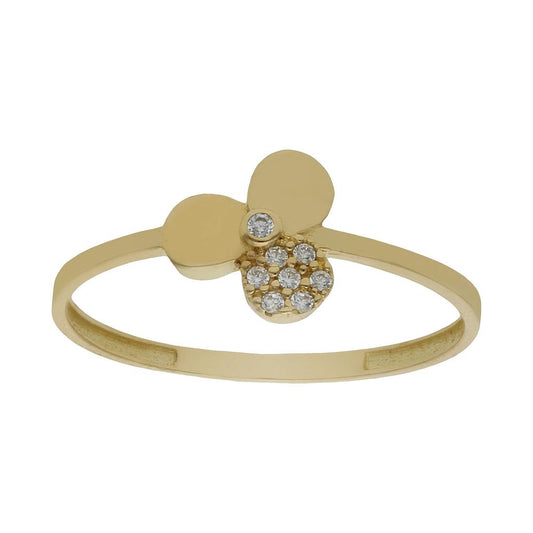 SORTIJA ORO 18KL TREBOL CIRCONITAS - S1032n12
