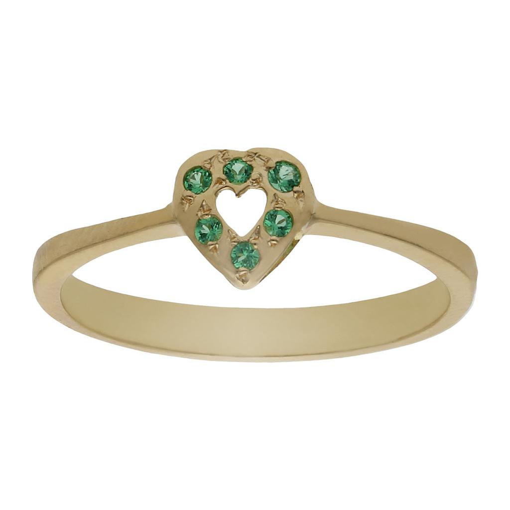 SORTIJA ORO 18KL CIRCONITAS + PIEDRAS VERDES - S1181n12