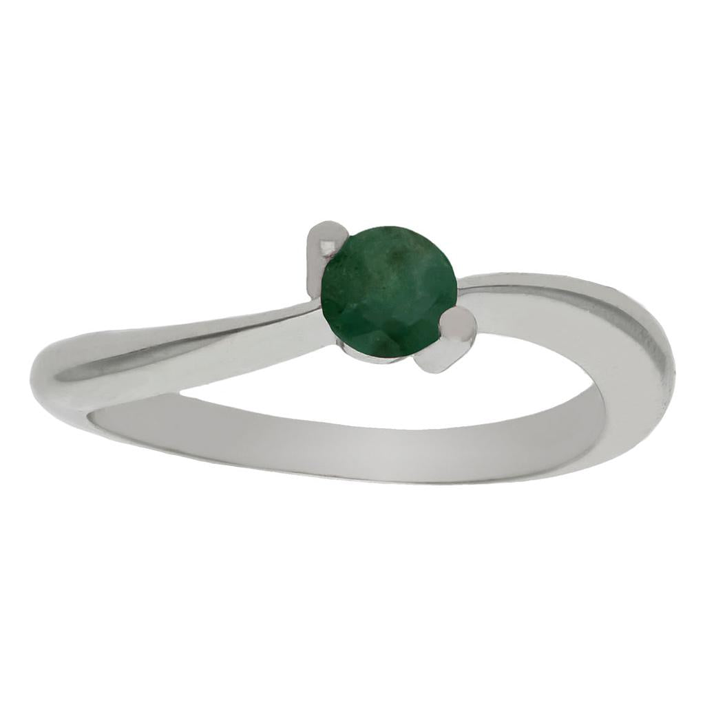 SORTIJA ORO BLANCO 18KL ESMERALDA FINA - S1333n12