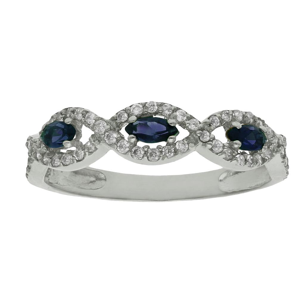 SORTIJA ORO BLANCO 18KL CRISOPAL AZUL - S843n12