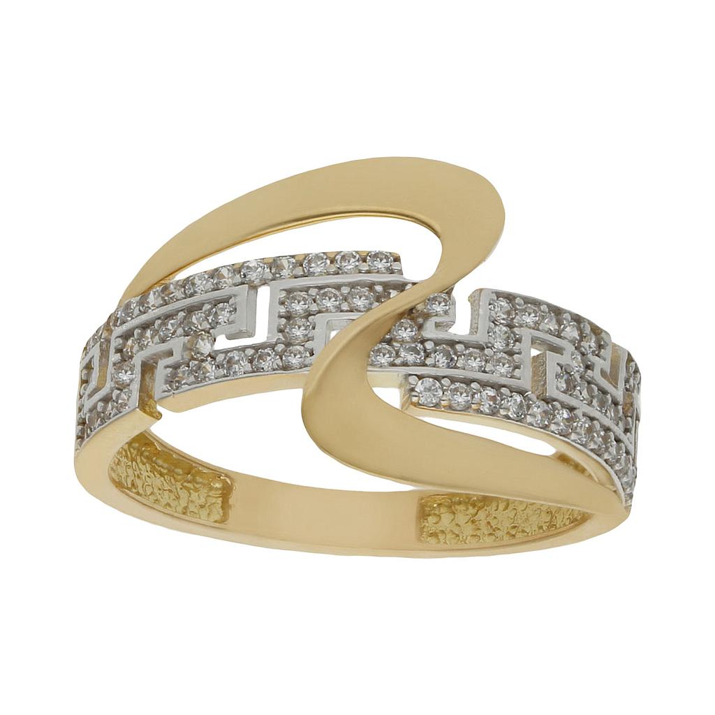 SORTIJA ORO 18KL GRECA CIRCONITAS - S917n12