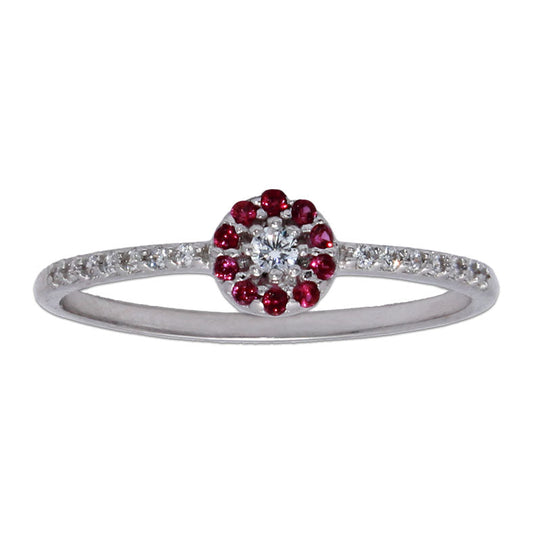 SORTIJA ORO BLANCO 18KL - CRISOPAL ROJO - S943n10