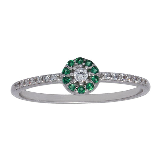 SORTIJA ORO BLANCO 18KL - CRISOPAL VERDE - S946n10