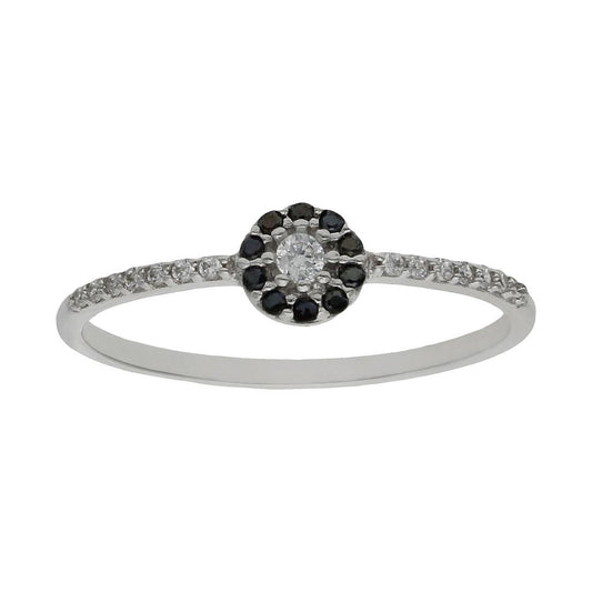 SORTIJA ORO BLANCO 18KL - NEGRAS - S947n10