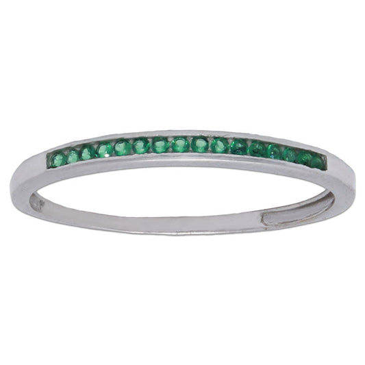 SORTIJA ORO BLANCO 18KL - CRISOPAL VERDE - S954n10