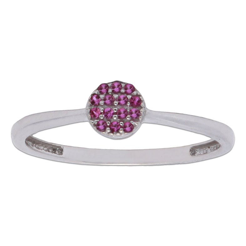 SORTIJA CIRCULO ORO BLANCO 18KL - ROJO - S959n10