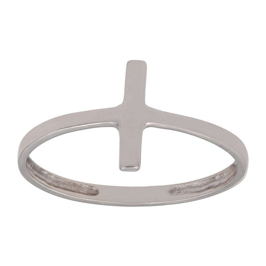 SORTIJA ORO BLANCO 18KL CRUZ - S996n10