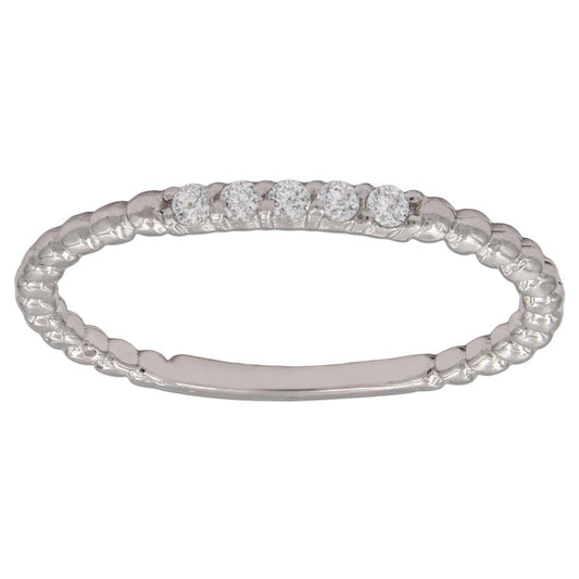 SORTIJA ORO BLANCO 18KL BOLAS CIRCONITAS - S997n10
